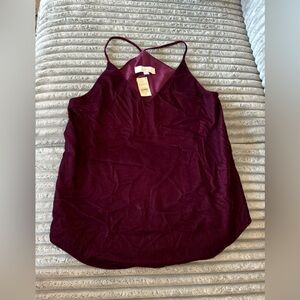 NWT - Loft faux suede burgundy halter cami size Small Petitie